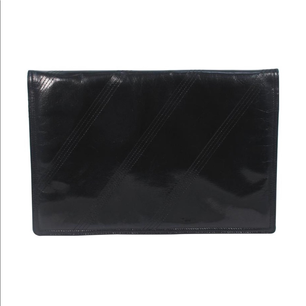 BOTTEGA VENTA Vintage Black Polished Clutch